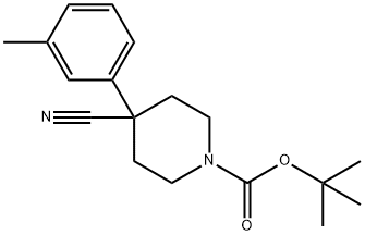 叔丁基4-氰基 -4-(间甲苯基)哌啶 -1-羧酸酯 结构式