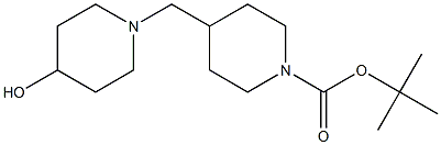 4-((4-羟基哌啶-1-基)甲基)哌啶-1-羧酸叔丁酯 结构式