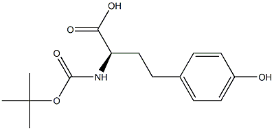 (R)-2-((叔丁氧羰基)氨基)-4-(4-羟基苯基)丁酸 结构式