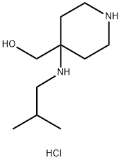 {4-[(2-甲基丙基)氨基]哌啶-4-基}甲醇二盐酸 结构式