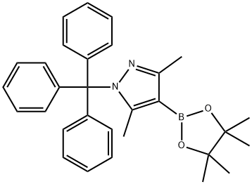 3,5-二甲基-1-三苯甲基-1H-吡唑-4-硼酸频哪醇酯 结构式