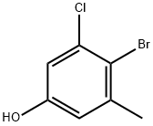 4-溴-3-氯-5-甲基苯酚 结构式