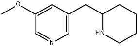 Pyridine, 3-methoxy-5-(2-piperidinylmethyl)- 结构式