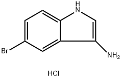 5-溴-1H-吲哚-3-胺盐酸 结构式