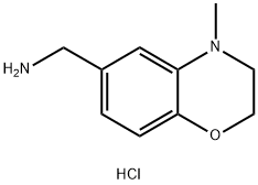 C-(4-Methyl-3,4-dihydro-2H-benzo[1,4]oxazin-6-yl)-methylamine dihydrochloride 结构式
