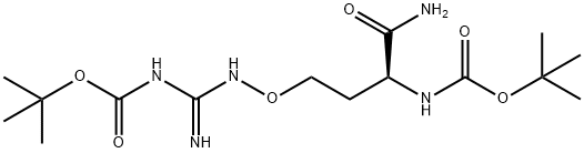 (S)-2-(BOC-氨基)-4-[(3-BOC-胍基)氧基]丁酰胺 结构式