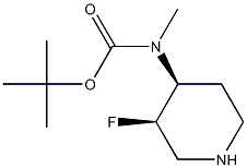 (3R,4S)-N-BOC-3-氟-N-甲基哌啶-4-胺 结构式