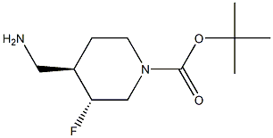 (3R,4R)-4-(氨基甲基)-3-氟哌啶-1-羧酸叔丁酯 结构式