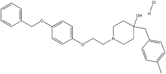 1-(2-(4-(benzyloxy)phenoxy)ethyl)-4-(4-methylbenzyl)piperidin-4-ol hydrochloride 结构式