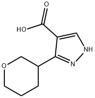 3-(oxan-3-yl)-1H-pyrazole-4-carboxylic acid 结构式