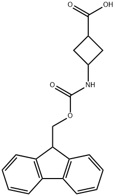 3-(((((9H-芴-9-基)甲氧基)羰基)氨基)环丁烷-1-羧酸 结构式