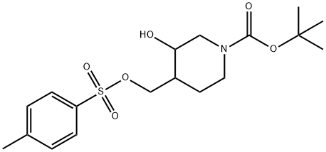 tert-butyl 3-hydroxy-4-((tosyloxy)methyl)piperidine-1-carboxylate 结构式
