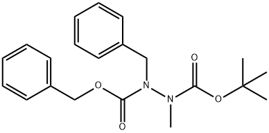1-benzyl 2- tert-butyl l 1-benzyl-2-methylhydrazine-1,2-dicarboxylate 结构式