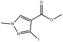 3-碘-1-甲基-1H-吡唑-4-羧酸甲酯 结构式