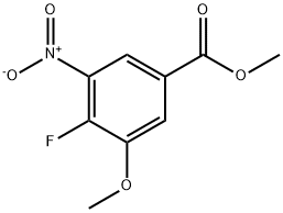 4-氟-3-甲氧基-5-硝基苯甲酸甲酯 结构式