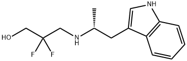 (R)-3-((1-(1H-indol-3-yl)propan-2-yl)amino)-2,2-difluoropropan-1-ol 结构式