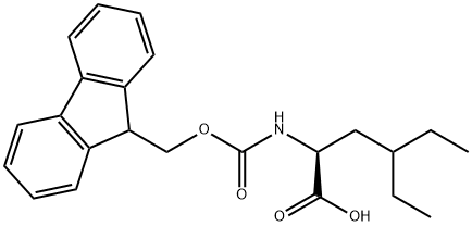 (2S)-4-ethyl-2-({[(9H-fluoren-9-yl)methoxy]carbonyl}amino)hexanoic acid 结构式