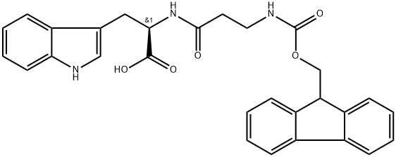 (2R)-2-[3-(9H-fluoren-9-ylmethoxycarbonylamino)propanoylamino]-3-(1H-indol-3-yl)propanoic acid 结构式