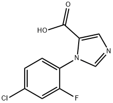 1-(4-chloro-2-fluorophenyl)-1H-imidazole-5-carboxylic acid 结构式