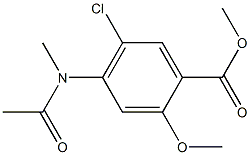 4-(乙酰基甲基氨基)-5-氯-2-甲氧基苯甲酸甲酯 结构式