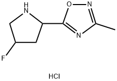 5-(4-FLUOROPYRROLIDIN-2-YL)-3-METHYL-1,2,4-OXADIAZOLE HYDROCHLORIDE 结构式