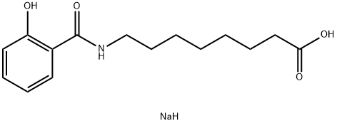 8-(2-羟基苯甲酰胺基)辛酸钠 结构式