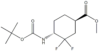 methyl trans-4-{[(tert-butoxy)carbonyl]amino}-3,3-difluorocyclohexane-1-carboxylate 结构式