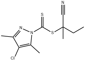2-氰基丁烷-2-基4-氯-3,5-二甲基-1H-吡唑-1-二硫代酸酯 结构式
