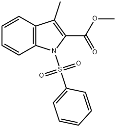 methyl 1-(benzenesulfonyl)-3-methyl-1H-indole-2-carboxylate 结构式