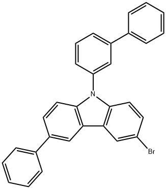 3-溴-6-苯基-9-(1,1'联苯-3-基)咔唑 结构式