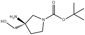 tert-butyl (R)-3-amino-3-(hydroxymethyl)pyrrolidine-1-carboxylate 结构式