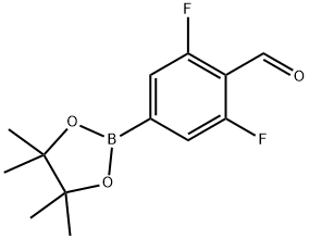 2,6-二氟-4-(4,4,5,5-四甲基-1,3,2-二氧硼杂环戊烷-2-基)苯甲醛 结构式