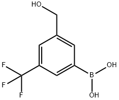 3-(Hydroxymethyl)-5-(trifluoromethyl)phenylboronic acid 结构式