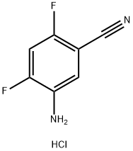 5-氨基-2,4-二氟苯甲腈盐酸 结构式