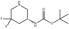 tert-butyl (R)-(5,5-difluoropiperidin-3-yl)carbamate 结构式