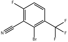 2-Bromo-6-fluoro-3-(trifluoromethyl)benzonitrile 结构式