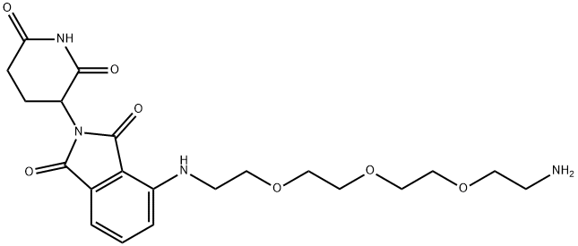 4-((2-(2-(2-(2-氨基乙氧基)乙氧基)乙氧基)乙基)氨基)-2-(2,6-二氧代-哌啶-3-基)异吲哚-1,3-二酮 结构式