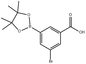3-溴-5-(4,4,5,5-四甲基-1,3,2-二氧硼杂环戊烷-2-基)苯甲酸 结构式