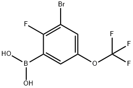 (3-溴-2-氟-5-(三氟甲氧基)苯基)硼酸 结构式