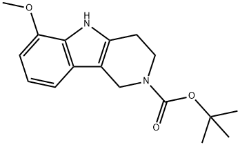 6-甲氧基-3,4-二氢-1H-吡啶并[4,3-B]吲哚-2(5H)-羧酸叔丁酯 结构式