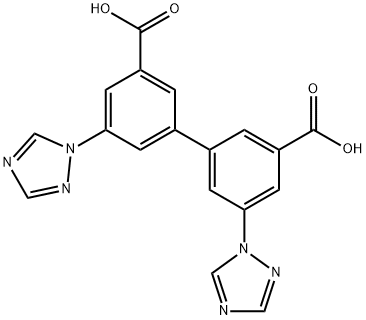 5,5'-二(1H-1,2,4-三唑-1-基)-[1,1'-联苯]-3,3'-二羧酸 结构式