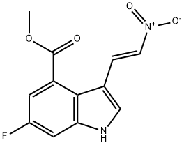 (E)-6-氟-3-(2-硝基乙烯基)-1H-吲哚-4-羧酸甲酯 结构式