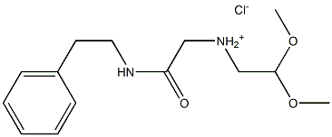 2,2-dimethoxy-N-{2-oxo-2-[(2-phenylethyl)amino]ethyl}ethanaminium chloride 结构式