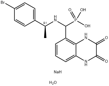 [[[(1S)-1-(4-Bromophenyl)ethyl]amino](1,2,3,4-tetrahydro-2,3-dioxo-5-quinoxalinyl)methyl] phosphonic acid tetrasodium salt 结构式