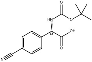(S)-2-((tert-butoxycarbonyl)amino)-2-(4-cyanophenyl)acetic acid 结构式