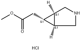 2-（（1R，5S，6s）-3-氮杂双环[3.1.0]己基-6-基）乙酸甲酯盐酸盐 结构式