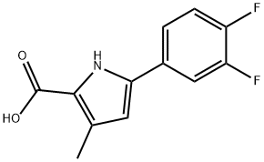 5-(3,4-Difluorophenyl)-3-methyl-1H-pyrrole-2-carboxylic acid 结构式