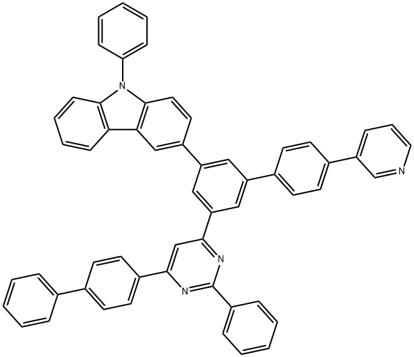 3-(3-(6-(联苯-4-基)-2-苯基嘧啶-4-基)-5-氯苯基)-9-苯基-9H-咔唑 结构式