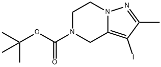 3-碘代-2-甲基-6,7-二氢吡唑并[1,5-A]吡嗪-5(4H)-羧酸叔丁酯 结构式