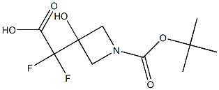 3-(Carboxy-difluoro-methyl)-3-hydroxy-azetidine-1-carboxylic acid tert-butyl ester 结构式